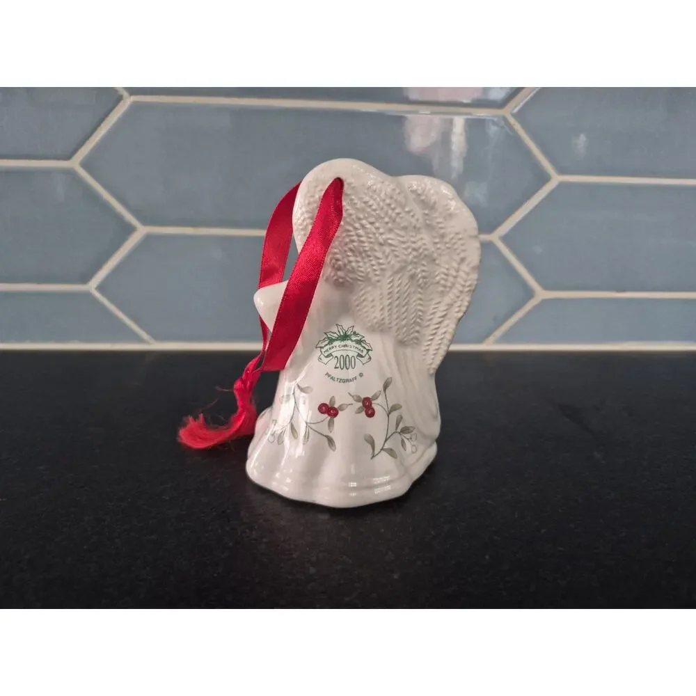Vintage Pfaltzgraff Winter Berry Angel Christmas Ornament